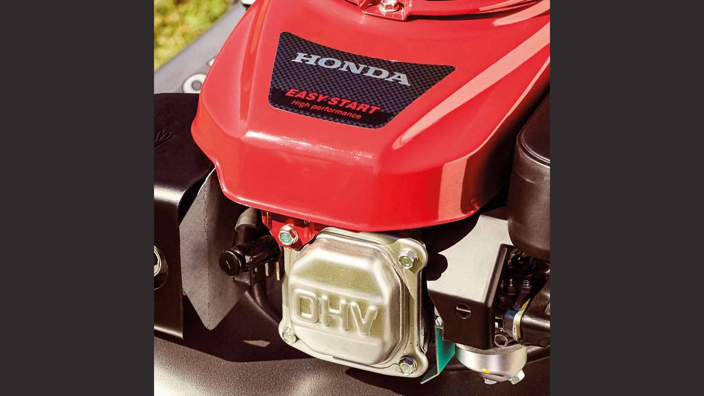 Nahaufnahme: Honda Super-Leichtstart eines HRD-Rasenmähers