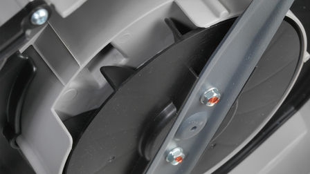 Honda HRE-Rasenmäher, Nahaufnahme des Gebläses.