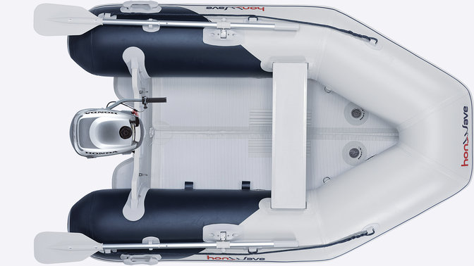 Honda Schlauchboot von oben gesehen