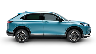 Seitenansicht eines blauen Honda E:NY1