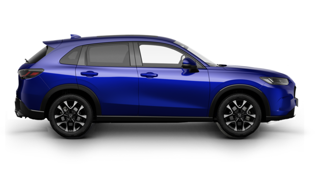 Seitenansicht eines blauen Honda ZR-V Hybrid