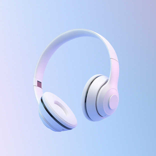 Digitale Abbildung kabelloser Bluetooth-Kopfhörer