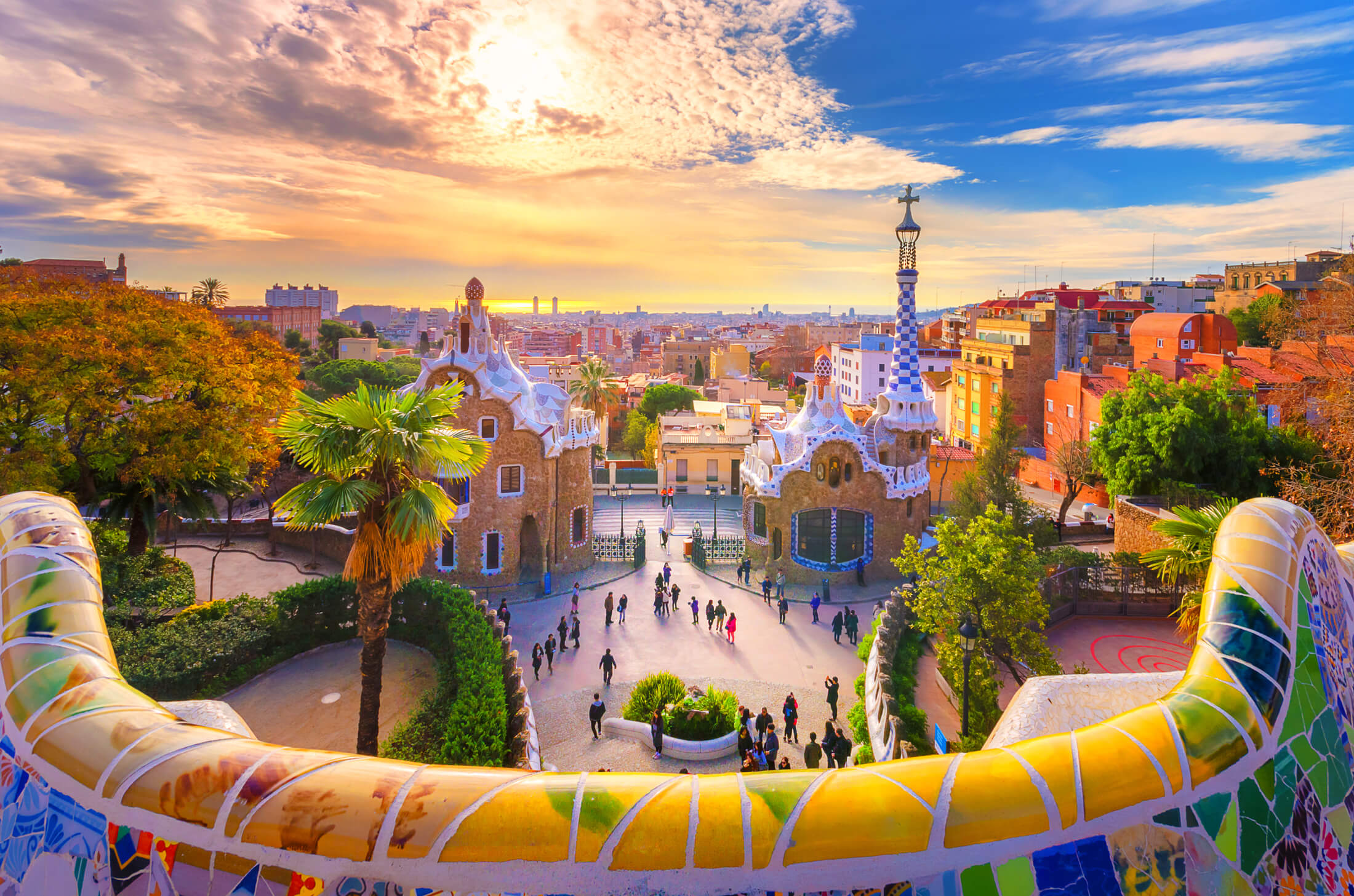 Gaudis Park Guell in Barcelona, Spanien