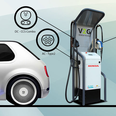 Technische Zeichnung zu den Ladesystemen von Honda.