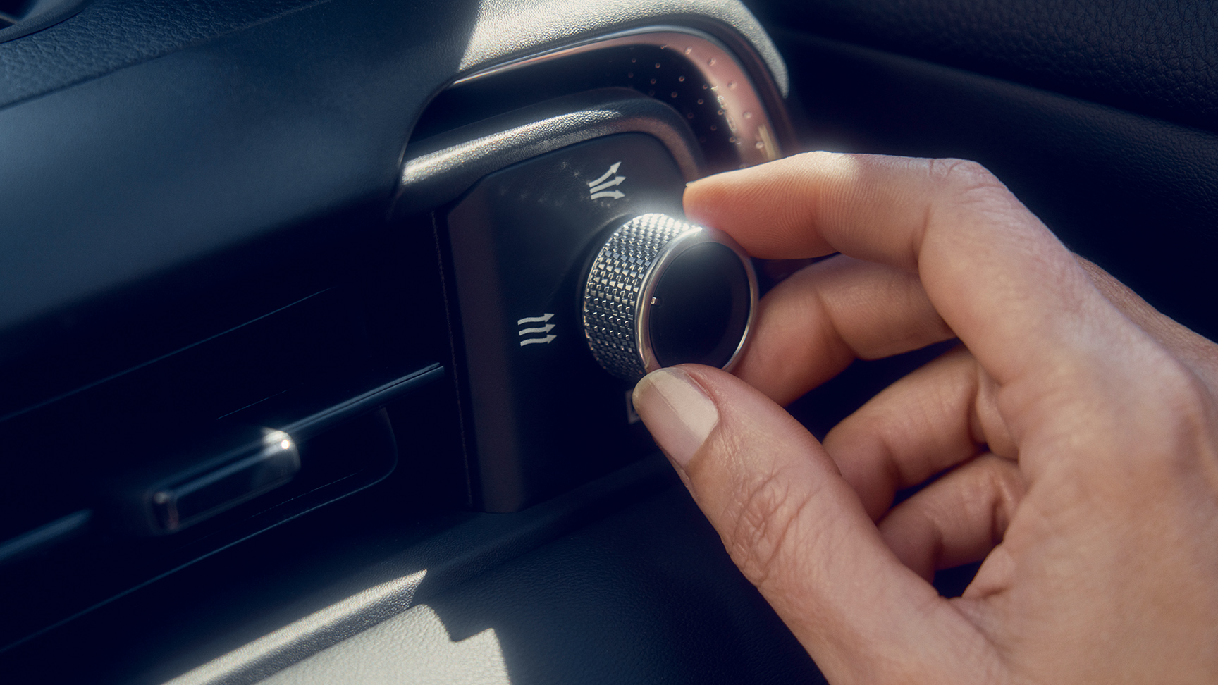Honda e:Ny1, Nahaufnahme des Lüftungssystems.
