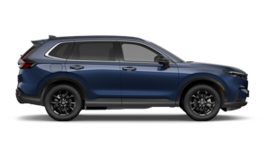 Seitenansicht eines dunkelblauen Honda CR-V Hybrids