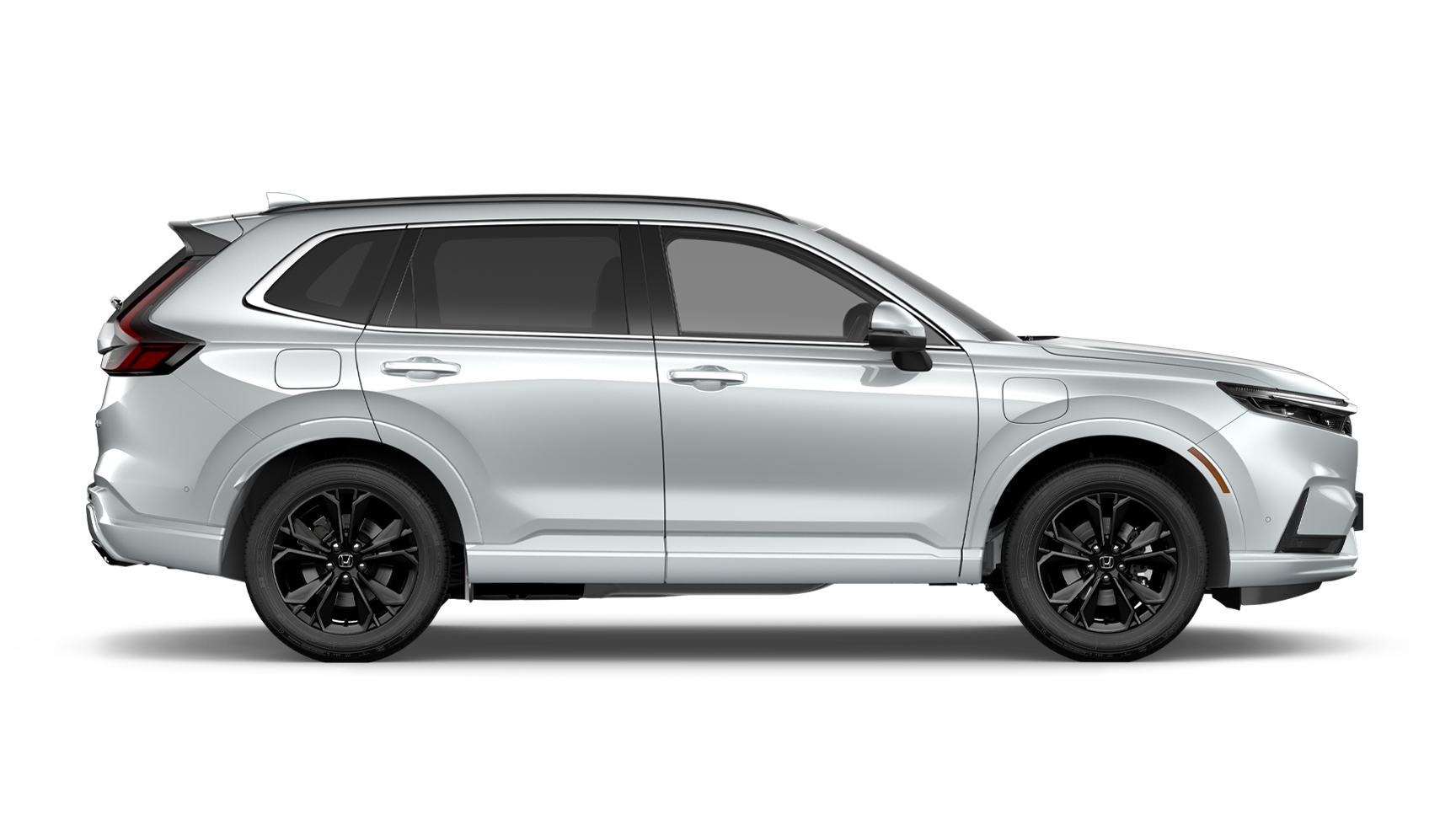 Seitenansicht eines weißen Honda CR-V PLUG IN Hybrid