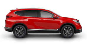 Seitenansicht eines weißen Honda CR-V Hybrids