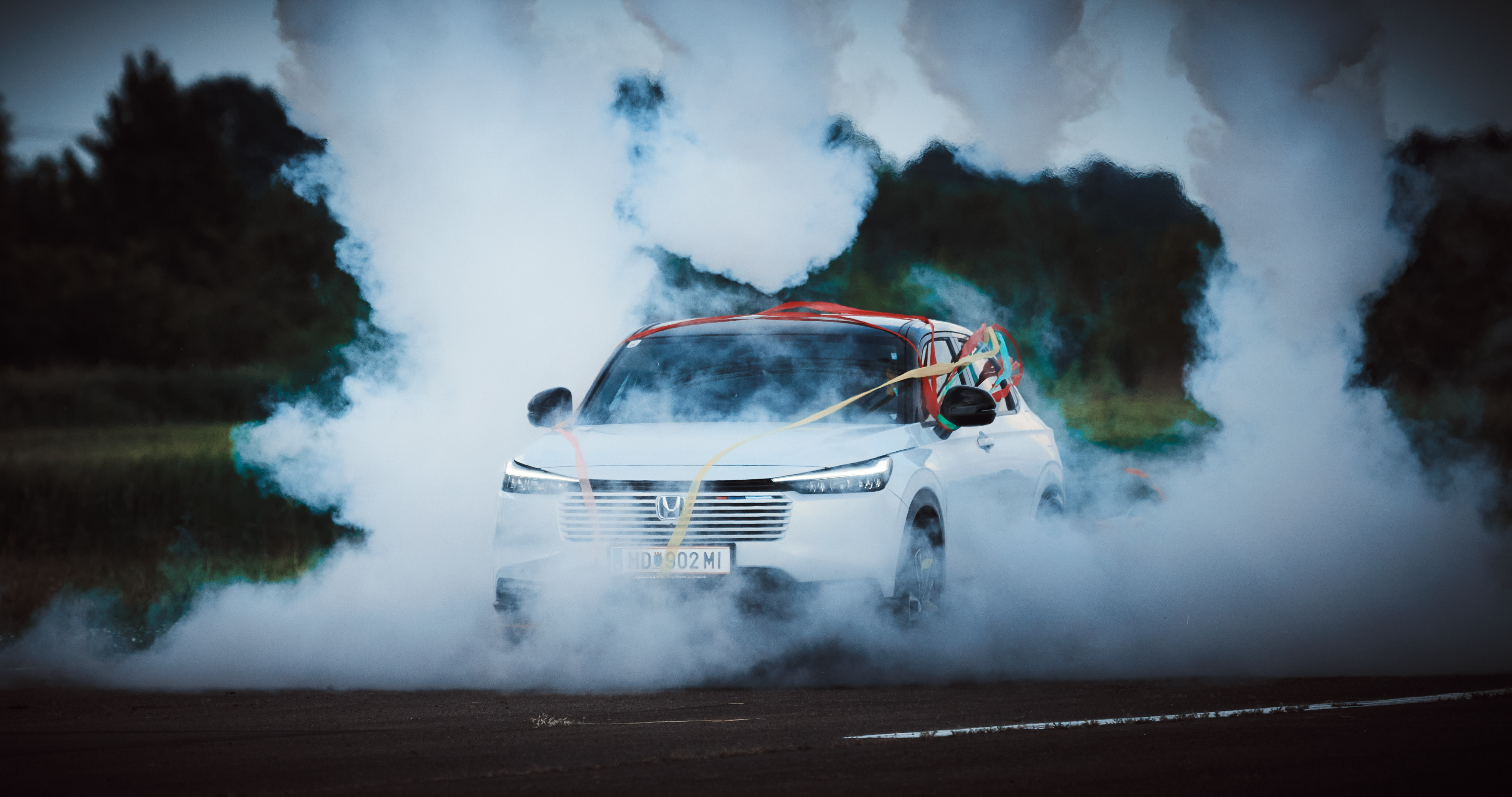 HR-V im Reifenqualm