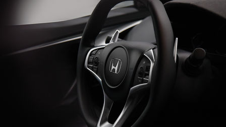 Nahaufnahme des Lenkrads des Honda NSX.