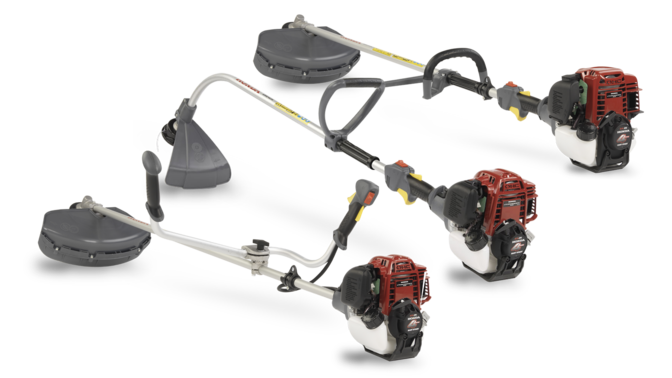 3 nach links zeigende Freischneider.