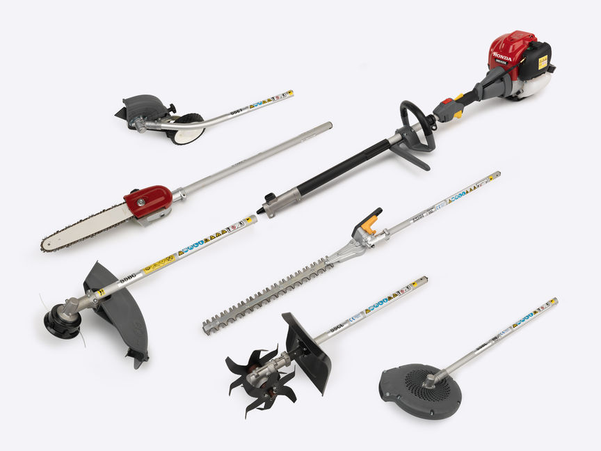 Honda Versatool, sieben Bildausschnitte von Versatool-Aufs&auml;tzen.