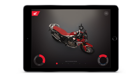 Screenshot aus dem Africa Twin-Konfigurator.