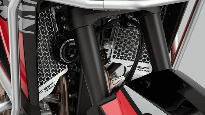 Kühlerschutz der Honda Africa Twin