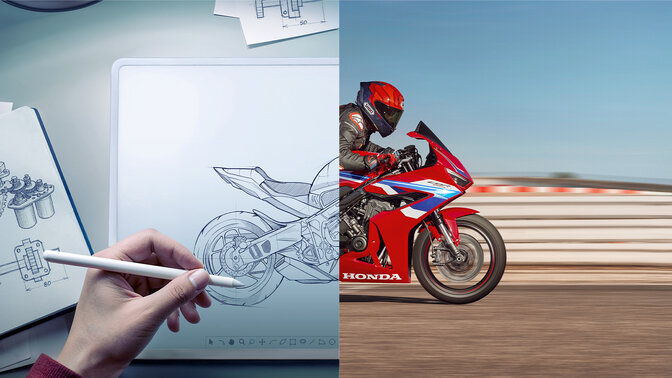 DreamTech sketch and rider on CBR650R