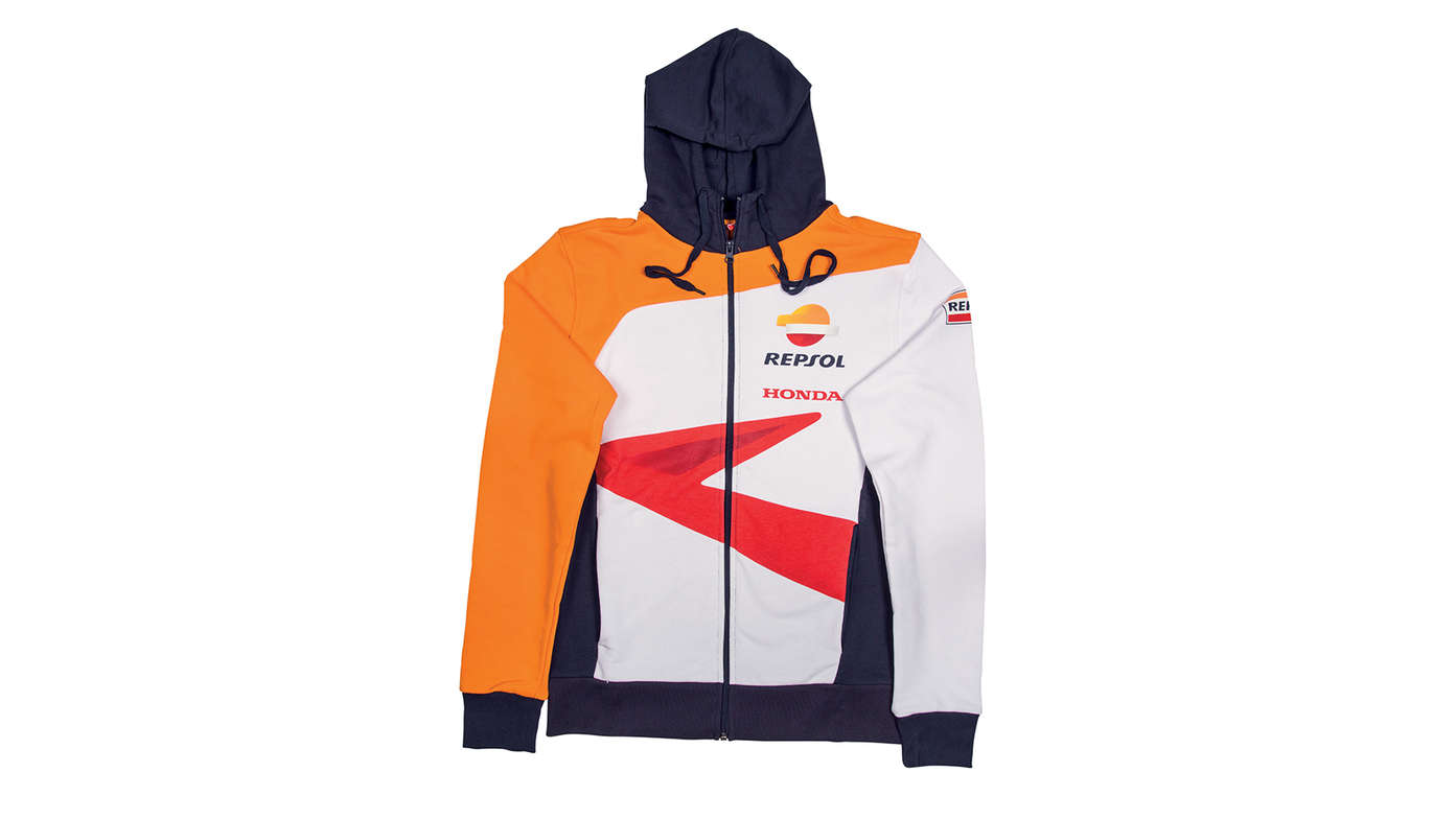 Honda Hoodie mit MotoGP-Teamdesign und Repsol-Logo.