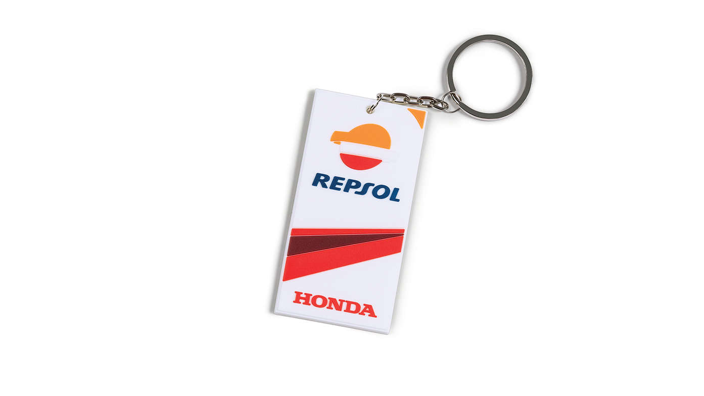 Schlüsselanhänger mit Honda MotoGP-Design und Repsol-Logo.