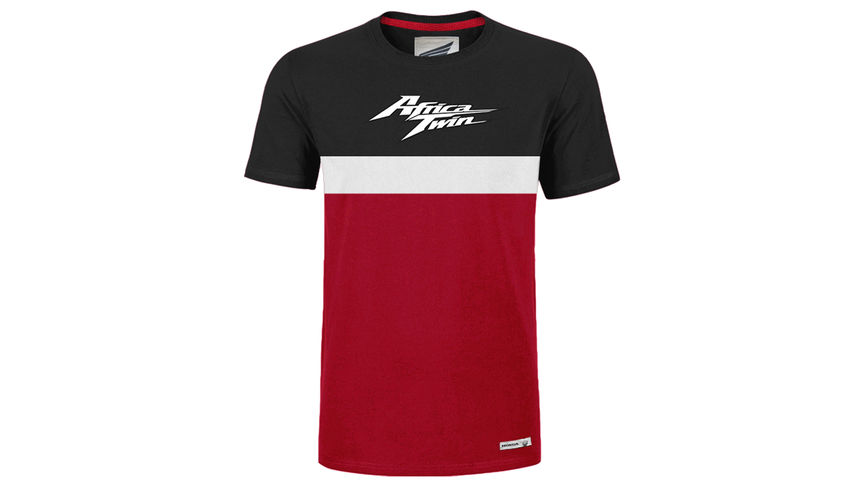 Honda Vintage-T-Shirt mit Africa Twin-Logo in Rot und Schwarz. 