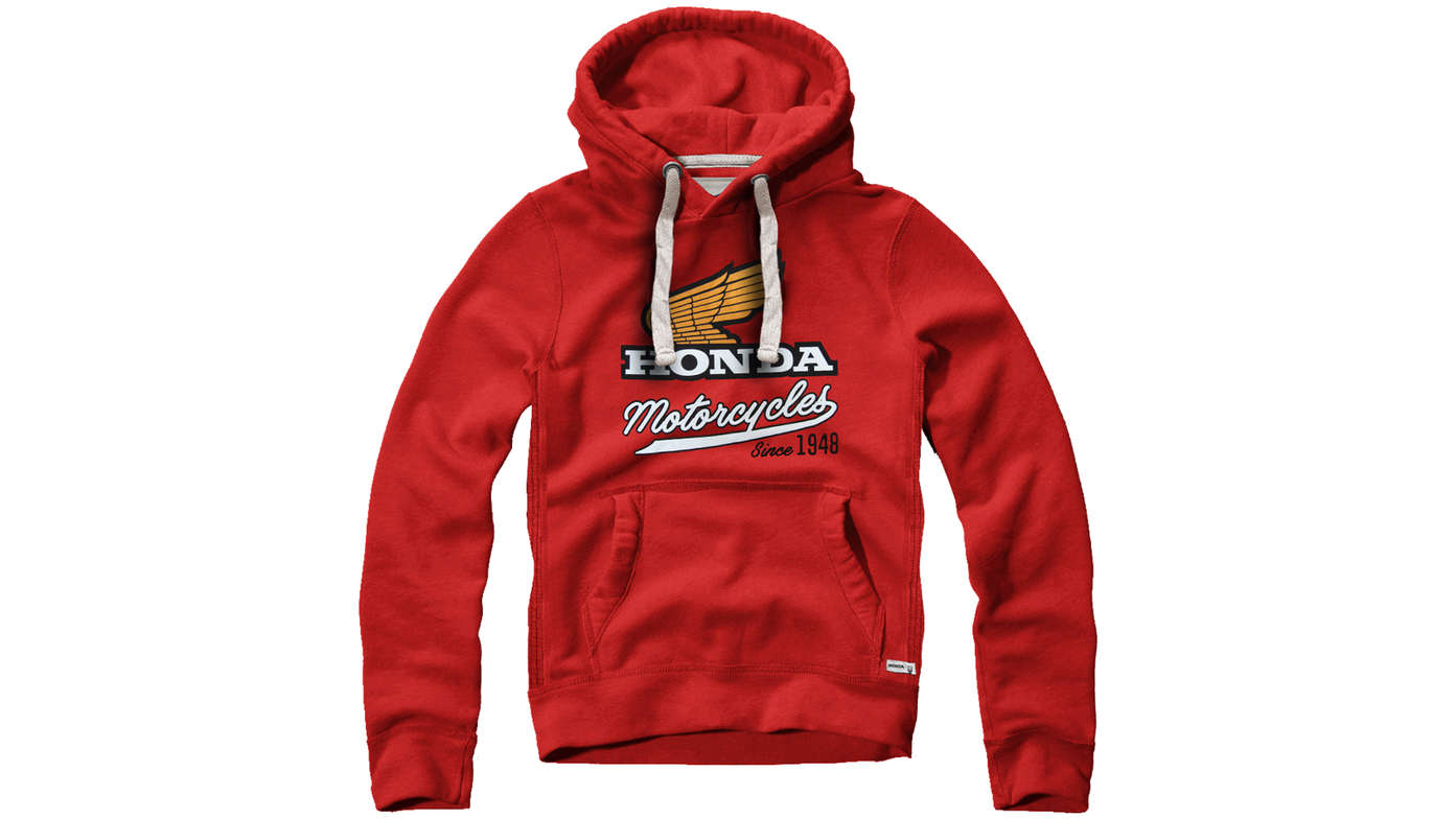 Vintage-Hoodie von Honda in Rot. 