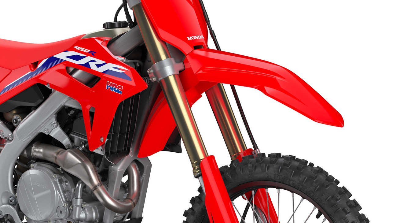 CRF450R, Nahaufnahme des neuen Showa-Fahrwerks 