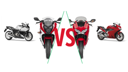 Kombination aus Honda Sporttouring-Motorrädern.