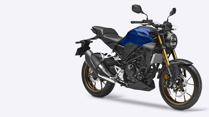 3/4-Frontansicht der Honda CB300R Neo Sports Café.
