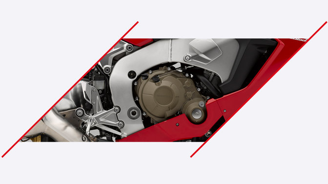 Ausschnitt aus dem Motor der Honda Fireblade.