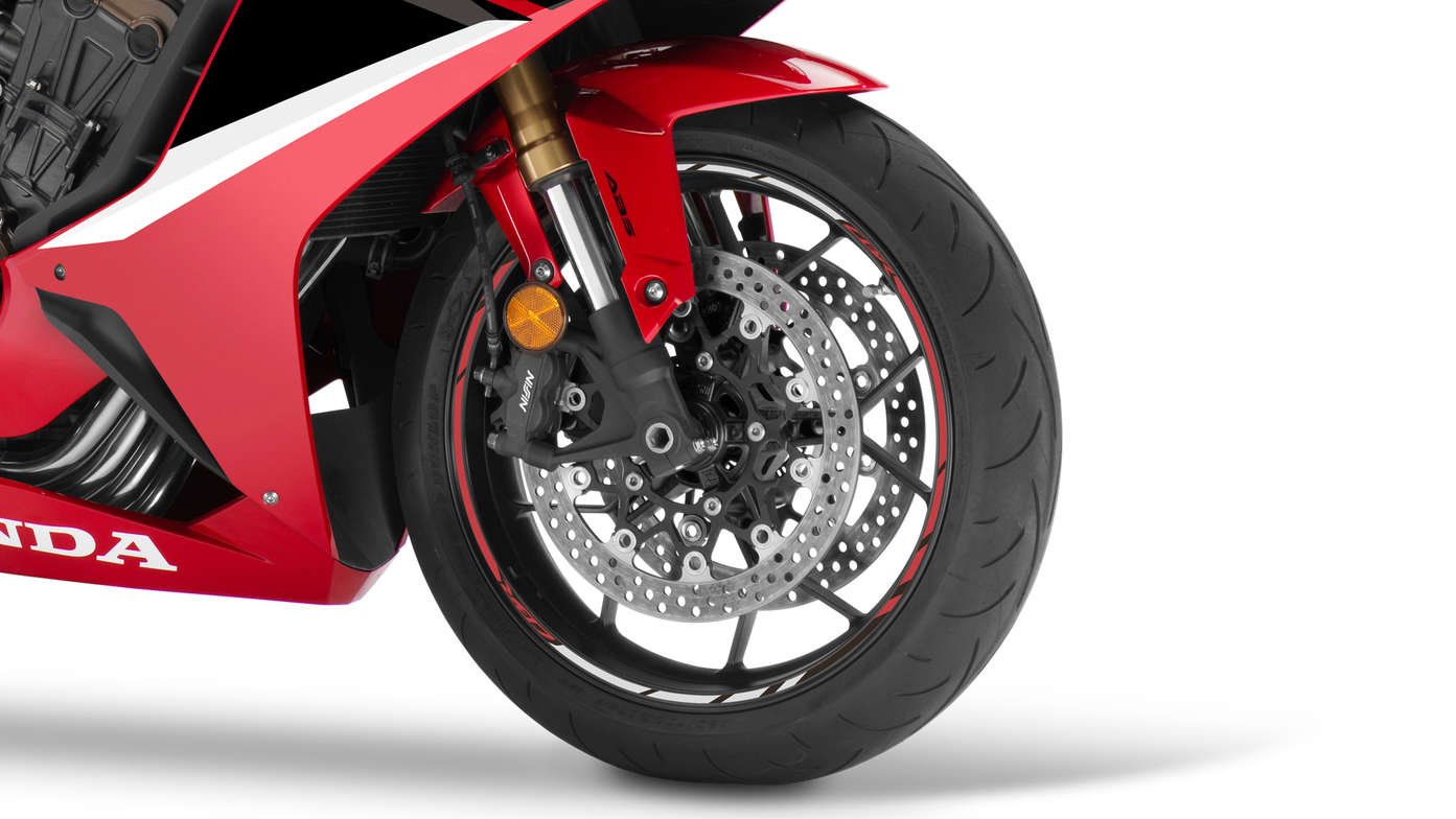CBR650R, Studioaufnahme, Fokus auf radial befestigten Bremszangen