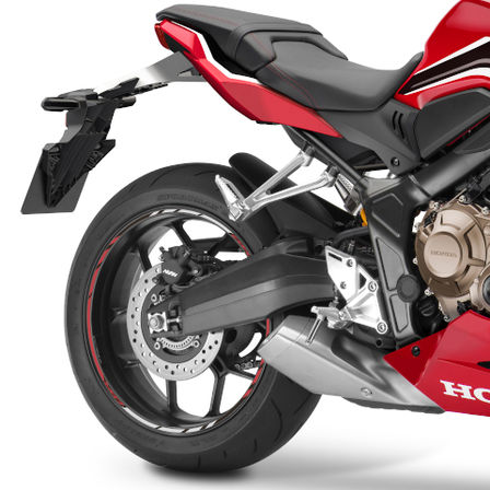 CBR650R, Studioaufnahme, Nahaufnahme des Hinterrads