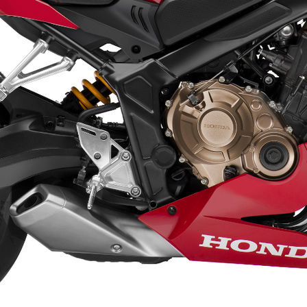 CBR650R, Studioaufnahme, Fokus auf dem Auspuffkrümmer