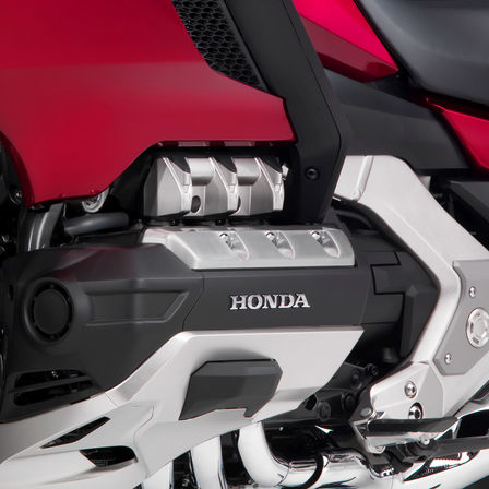 Nahaufnahme des Motors der Honda Gold Wing.