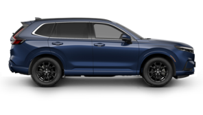 Seitenansicht eines dunkelblauen Honda CR-V Hybrids