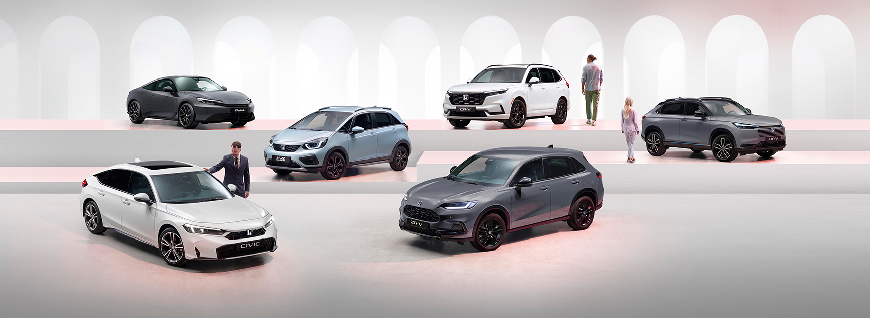 Front facing Honda Car Range.