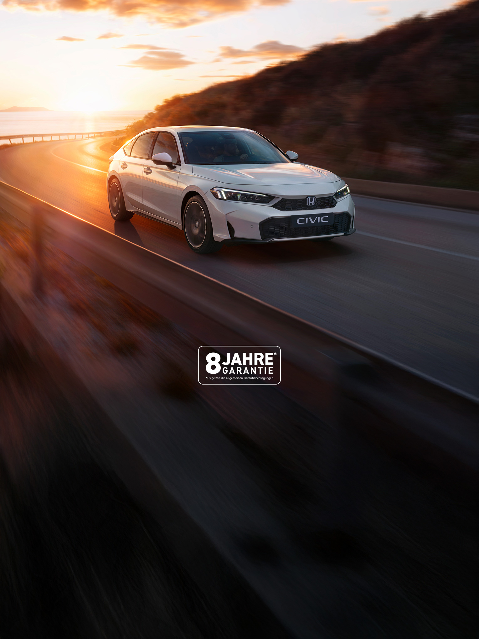 Honda Civic Hybrid driving on a highway