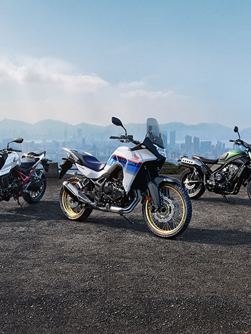 Aufnahme verschiedener Honda Motorräder