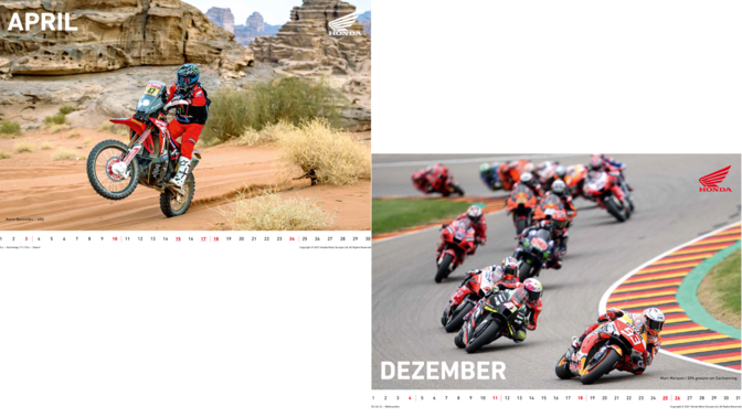 Honda Racing Kalender 2022