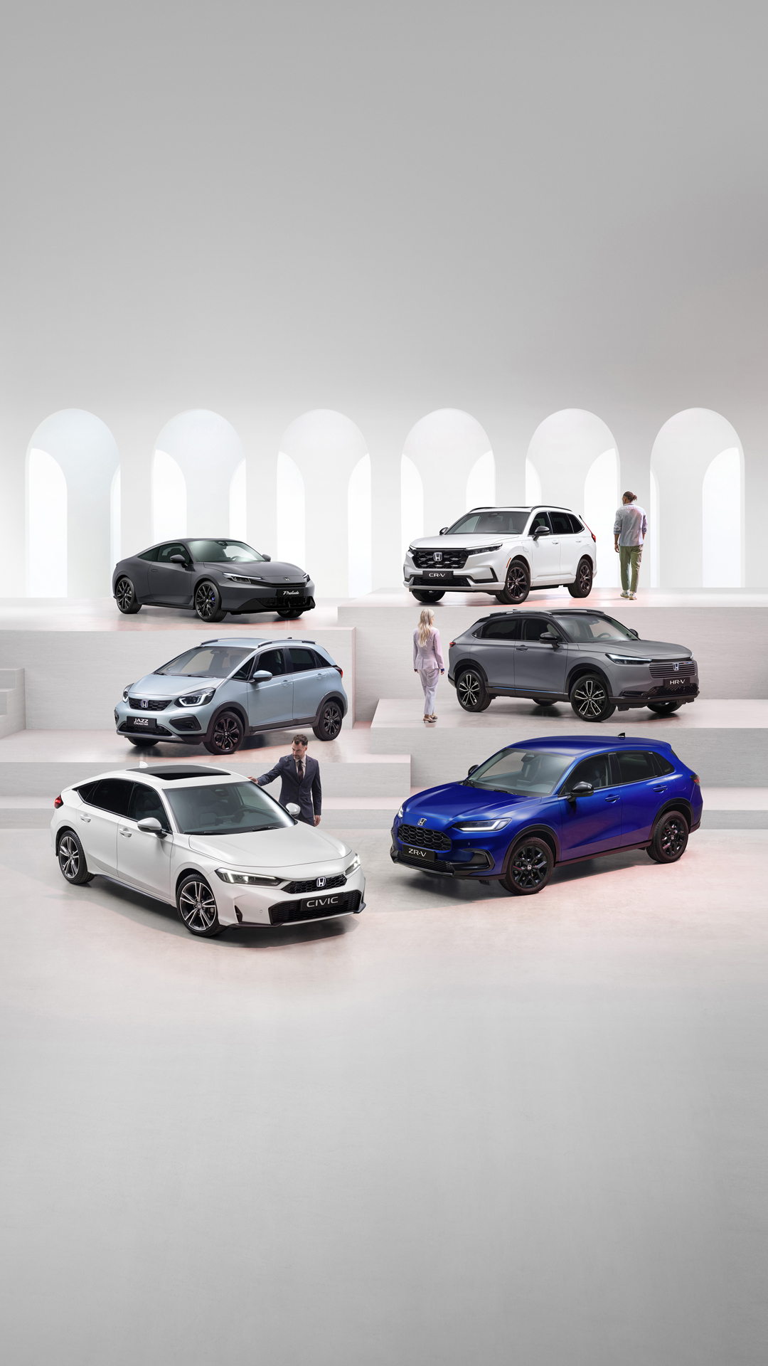 Front facing Honda Car Range.